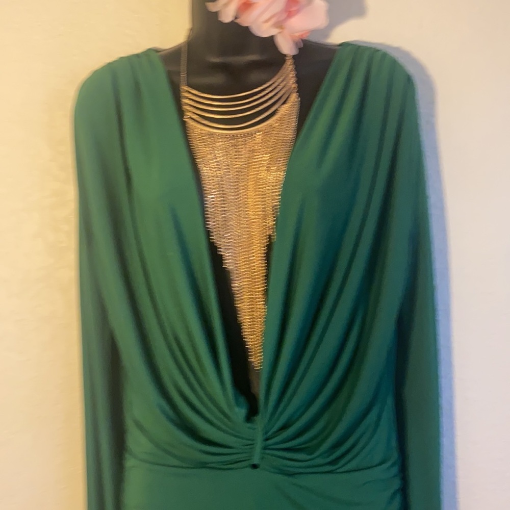 Sen Green Large Drape Front Dress - Picture 2 of 3